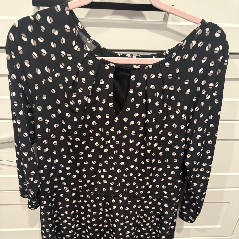 Elegant Black and White Polka Dot Dress